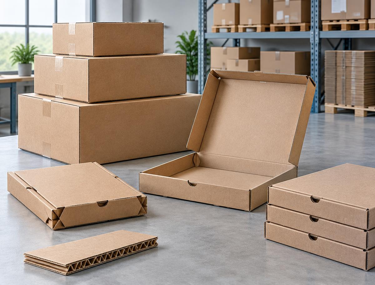 Corrugated shipping cartons and kraft pizza boxes